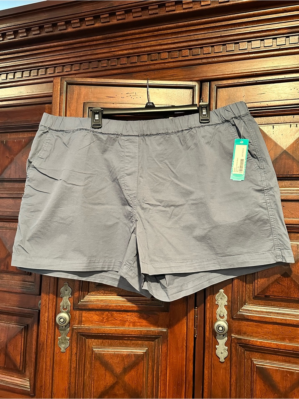 2X Casual Women's Blue Gray Elastic Waist Marlowe Pull On Shorts New!